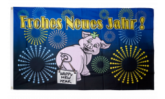 Drapeau Frohes Neues Jahr petit cochon