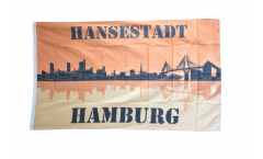 Drapeau Hansestadt Hamburg Skyline