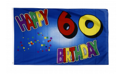 Drapeau Happy Birthday 60 bleu