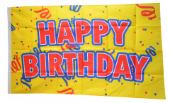Drapeau Happy Birthday jaune