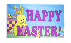 Drapeau Happy Easter avec lapin de Pâques