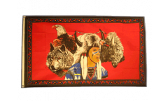 Drapeau Indien avec aigle et Loup