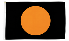 Drapeau Noir à rond orange