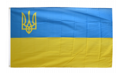 Drapeau Ukraine avec Blason à gauche