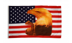 Drapeau USA Etats-Unis Aigle avec larme