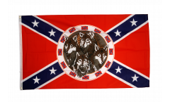 Drapeau confédéré USA Sudiste avec 4 Loups