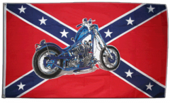 Drapeau confédéré USA Sudiste avec motocycle