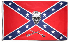 Drapeau confédéré USA Sudiste avec crâne Rebel Skull