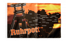 Drapeau Allemagne Ruhrpott Ruhr région avec ourlet