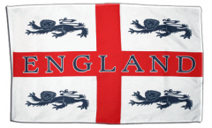 Drapeau Angleterre avec 4 Lions avec ourlet