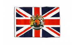 Drapeau Royaume-Uni avec Blason avec ourlet