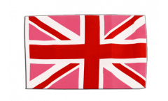 Drapeau Royaume-Uni Union Jack rose avec ourlet