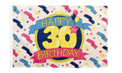Drapeau Happy Birthday 30 avec ourlet