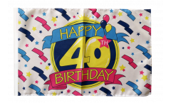 Drapeau Happy Birthday 40 avec ourlet