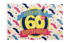 Drapeau Happy Birthday 60 avec ourlet