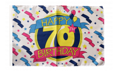 Drapeau Happy Birthday 70 avec ourlet