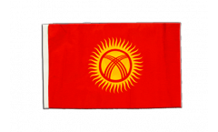 Drapeau Kirghizistan avec ourlet