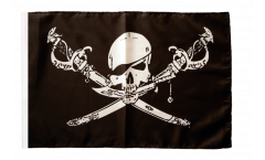 Drapeau Pirate avec sabre avec ourlet