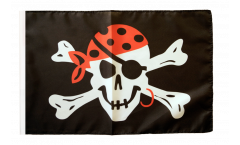 Drapeau Pirate one eyed Jack avec ourlet