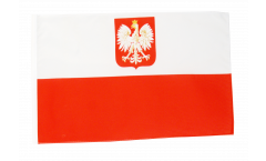 Drapeau Pologne avec aigle avec ourlet