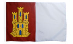 Drapeau Espagne Castille-La-Manche avec ourlet