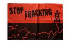 Drapeau Stop Fracking avec ourlet