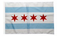 Drapeau USA Etats-Unis City of Chicago avec ourlet