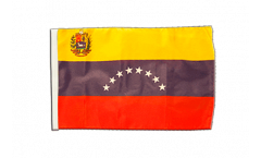 Drapeau Venezuela 8 Etoiles avec Blason avec ourlet