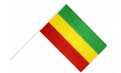 Drapeau Éthiopie sans blason, Rasta sur hampe