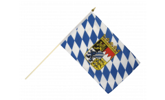 Drapeau Allemagne Bavière avec blason sur hampe