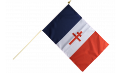 Drapeau France libre 1940-43 - Croix de Lorraine sur hampe
