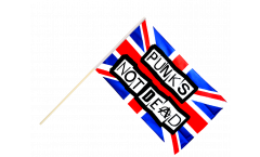 Drapeau Royaume-Uni Punks Not Dead sur hampe