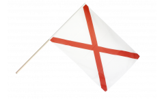 Drapeau Royaume-Uni Croix de Saint Patrick sur hampe