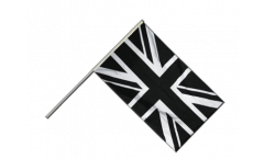 Drapeau Royaume-Uni Union Jack noir sur hampe