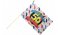 Drapeau Happy Birthday 50 sur hampe
