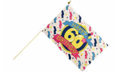 Drapeau Happy Birthday 60 sur hampe