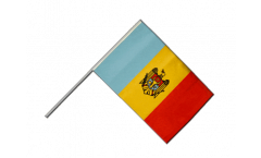 Drapeau République de Moldavie sur hampe