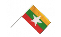 Drapeau Myanmar nouveau sur hampe