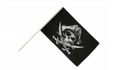 Drapeau Pirate avec sabre sanglant sur hampe
