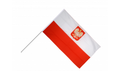 Drapeau Pologne avec aigle sur hampe