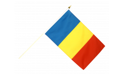 Drapeau Roumanie sur hampe
