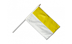 Drapeau Bande jaune-blanche sur hampe
