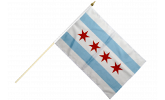 Drapeau USA Etats-Unis City of Chicago sur hampe