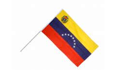Drapeau Venezuela 8 Etoiles avec Blason sur hampe