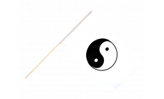 Drapeau Ying et Yang, blanc sur hampe