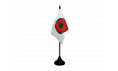 Drapeau de table Royaume-Uni Lancashire rose rouge