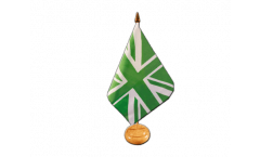 Drapeau de table Royaume-Uni Union Jack vert