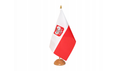 Drapeau de table Pologne avec aigle