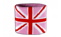 Serre-poignet / bracelet éponge tennis Royaume-Uni Union Jack rose - 7 x 8 cm