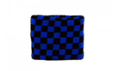 Serre-poignet / bracelet éponge tennis Damier Bleu-Noir - 7 x 8 cm